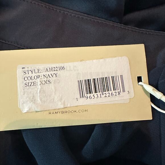 RAMY BROOK Socall Asymmetric Embellished Top Navy Casual Size XXS - Picture 7 of 11